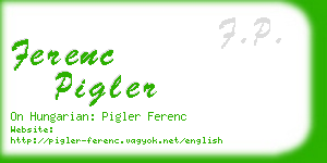 ferenc pigler business card